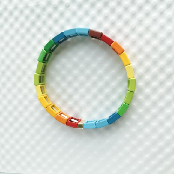 Roxanne Assoulin Gold Colorful Somewhere Over The Brite Side Men'S Bracelets NEW - Picture 2 of 3